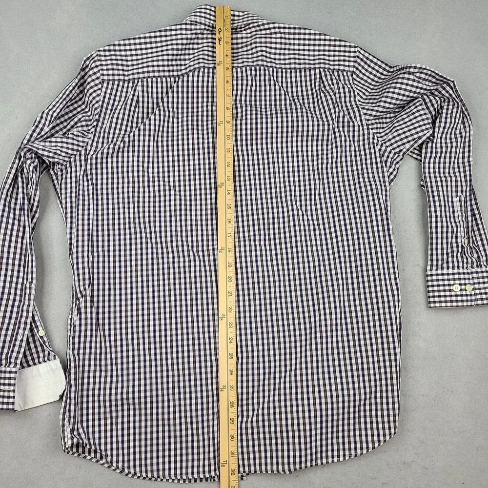 Banana Republic Shirt Men's XL 17-17 1/2 Multicolor Plaid Woven in‎ Italy Fitted